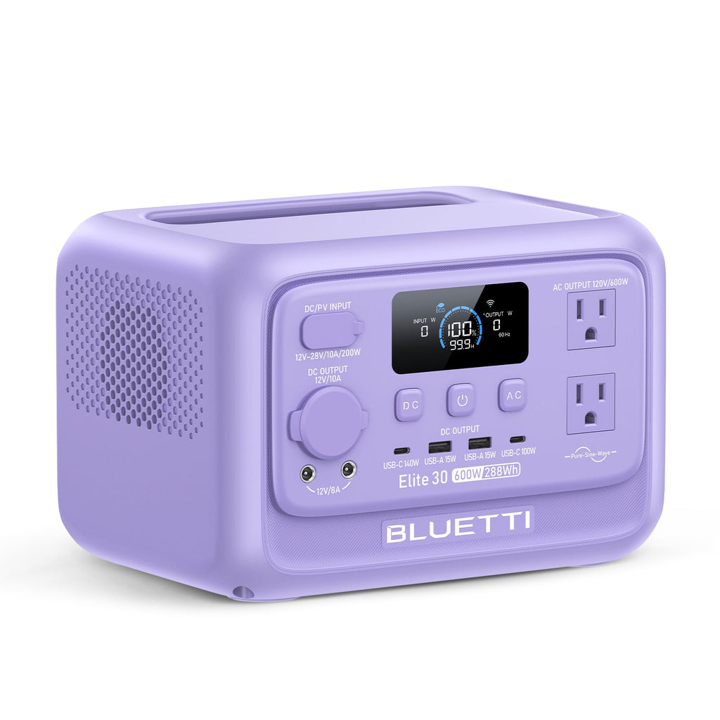 BLUETTI Elite 30 V2 Portable Power Station 288Wh 600W LFP Solar Generator