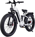 26" Electric Mountain Bike 48V 25Ah 7-Speed Dual Suspension White