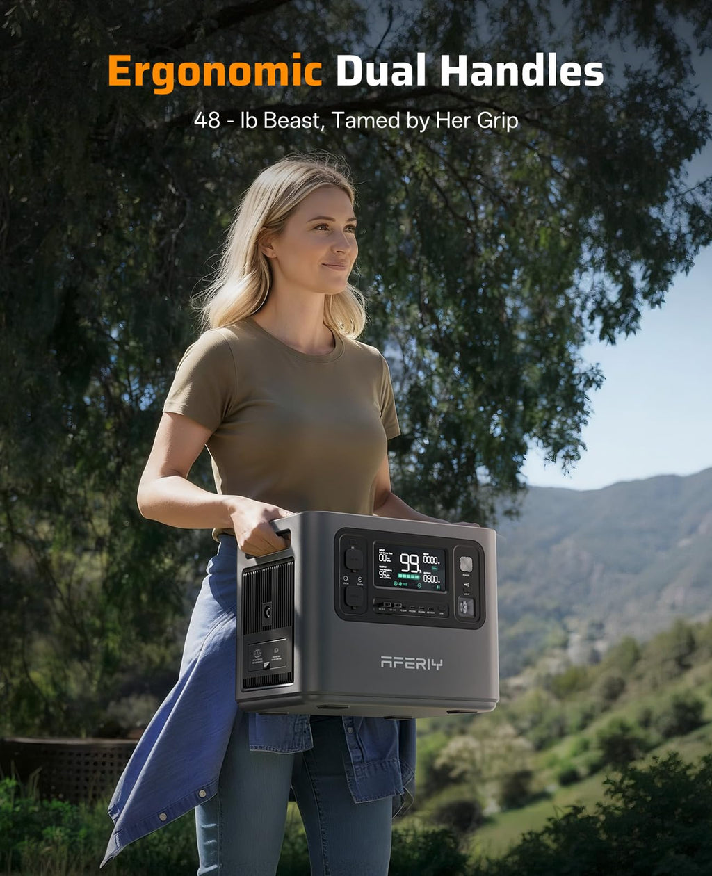 AFERIY P210 Solar Generator 2048Wh Portable Power Station 2400W (4800W Peak