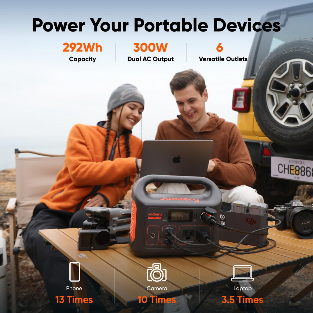 Jackery Solar Generator 300 and SolarSaga 100W Light,292Wh,300W AC