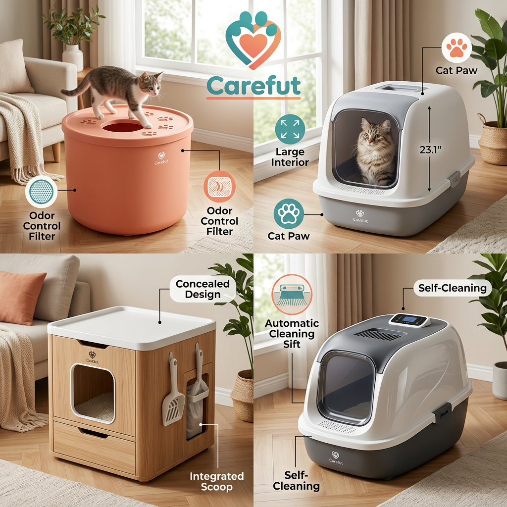 Large Covered Cat Litter Box