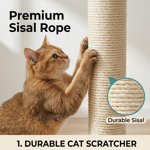 Cat Scratching Post with Hanging Toy