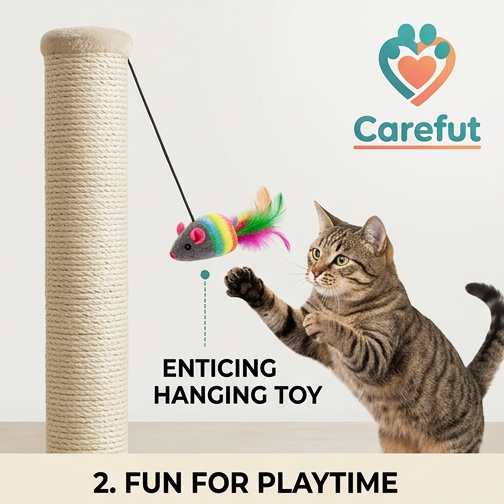 Cat Scratching Post with Hanging Toy