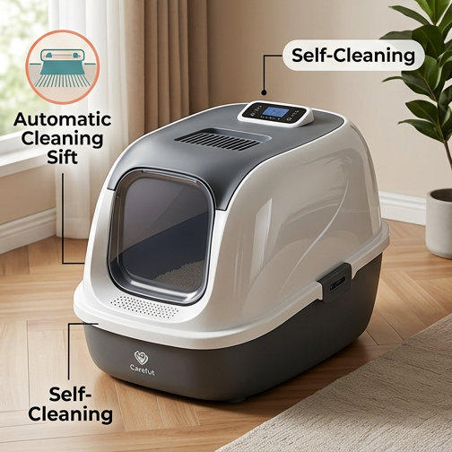 Large Covered Cat Litter Box