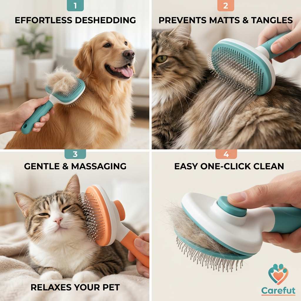 Self-Grooming Pet Brush (Deshedding Tool)